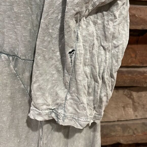 Soft Surroundings Cotton Lagenlook Faded Sea Green Eyelet Lace Dress - Picture 7 of 10